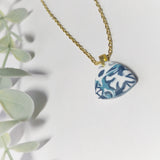 Blue clay charm necklace