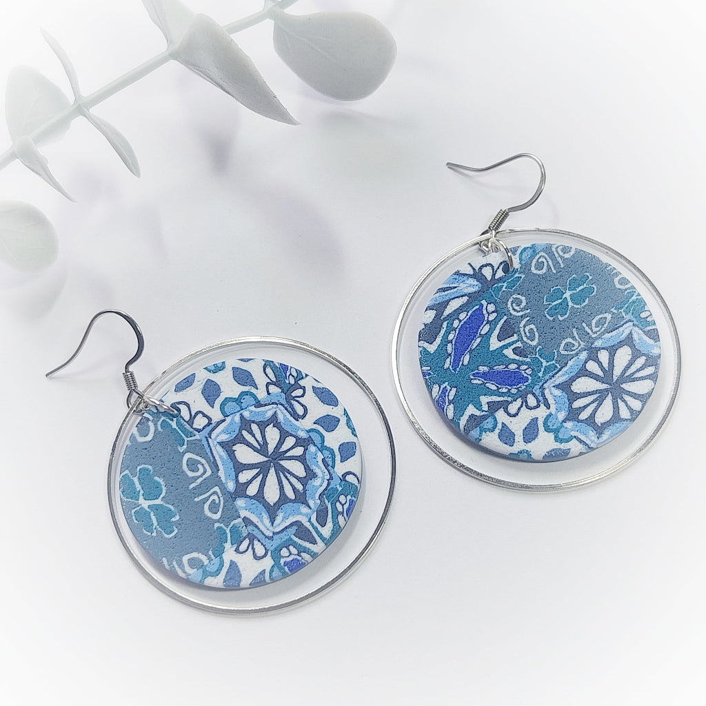 Luna Statement Earrings - Blue