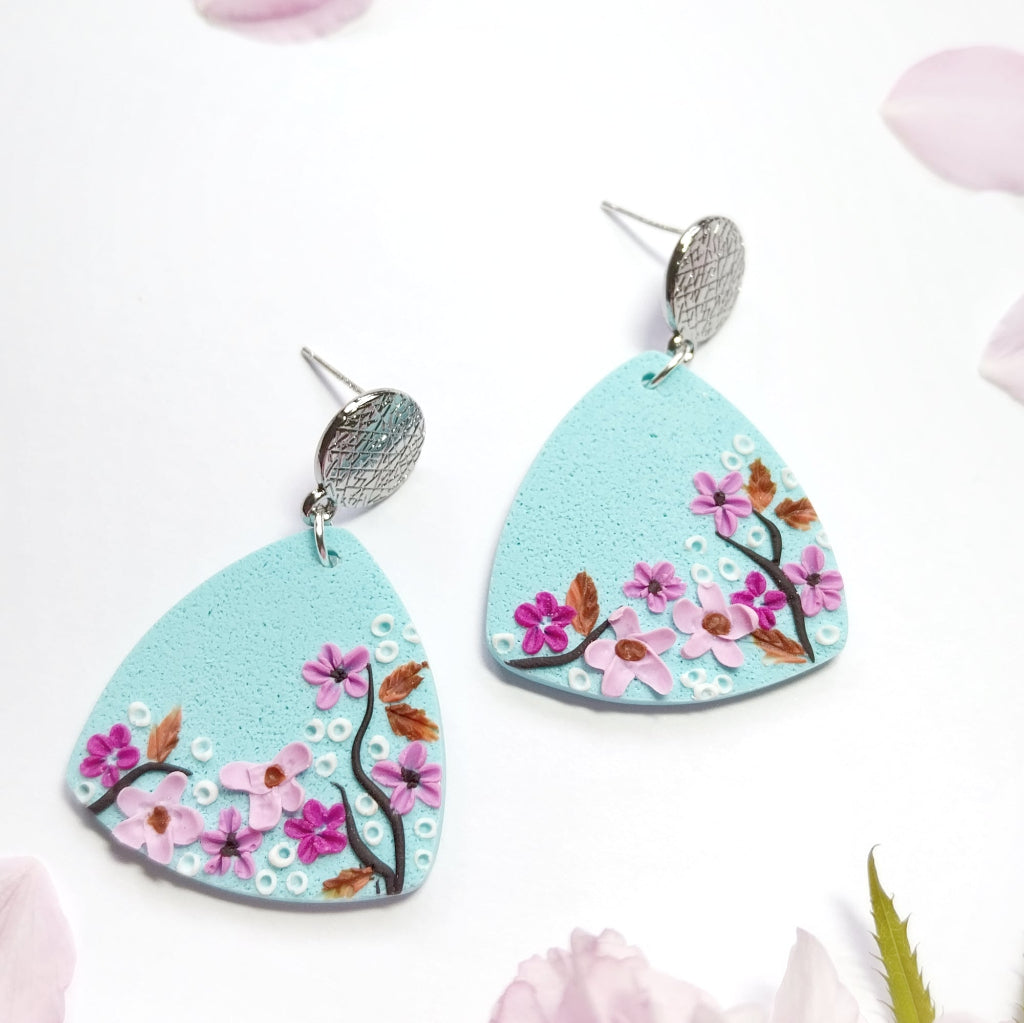 Cherry blossom Statement Earrings - Marga