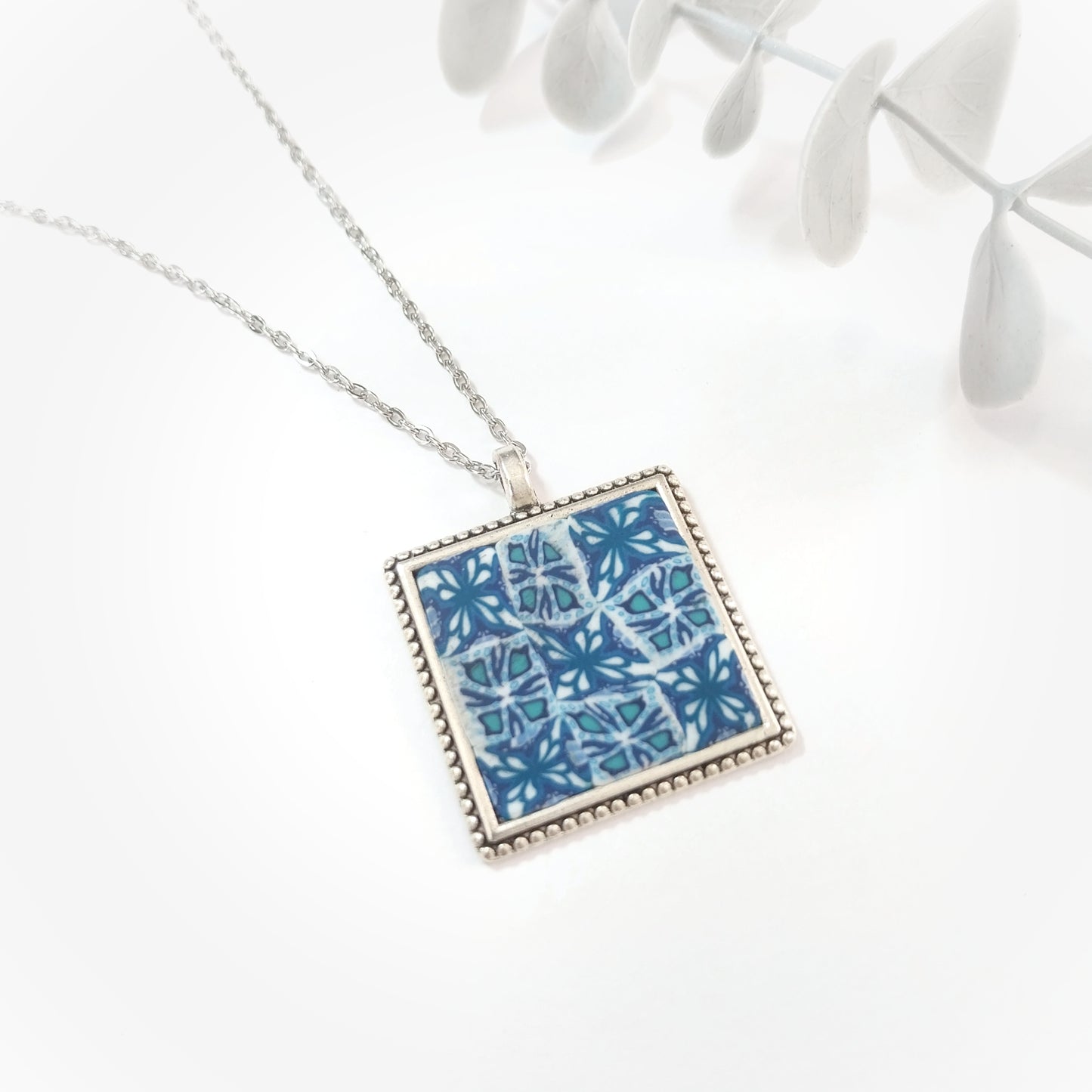 Large Square Pendant Necklace