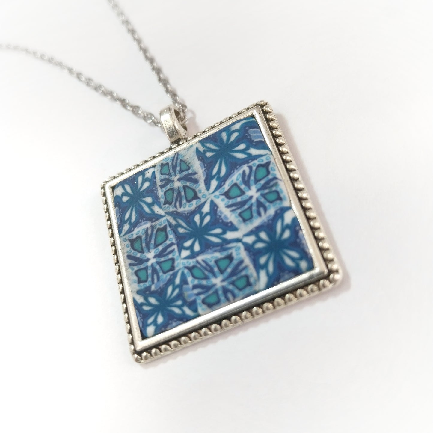 Large Square Pendant Necklace