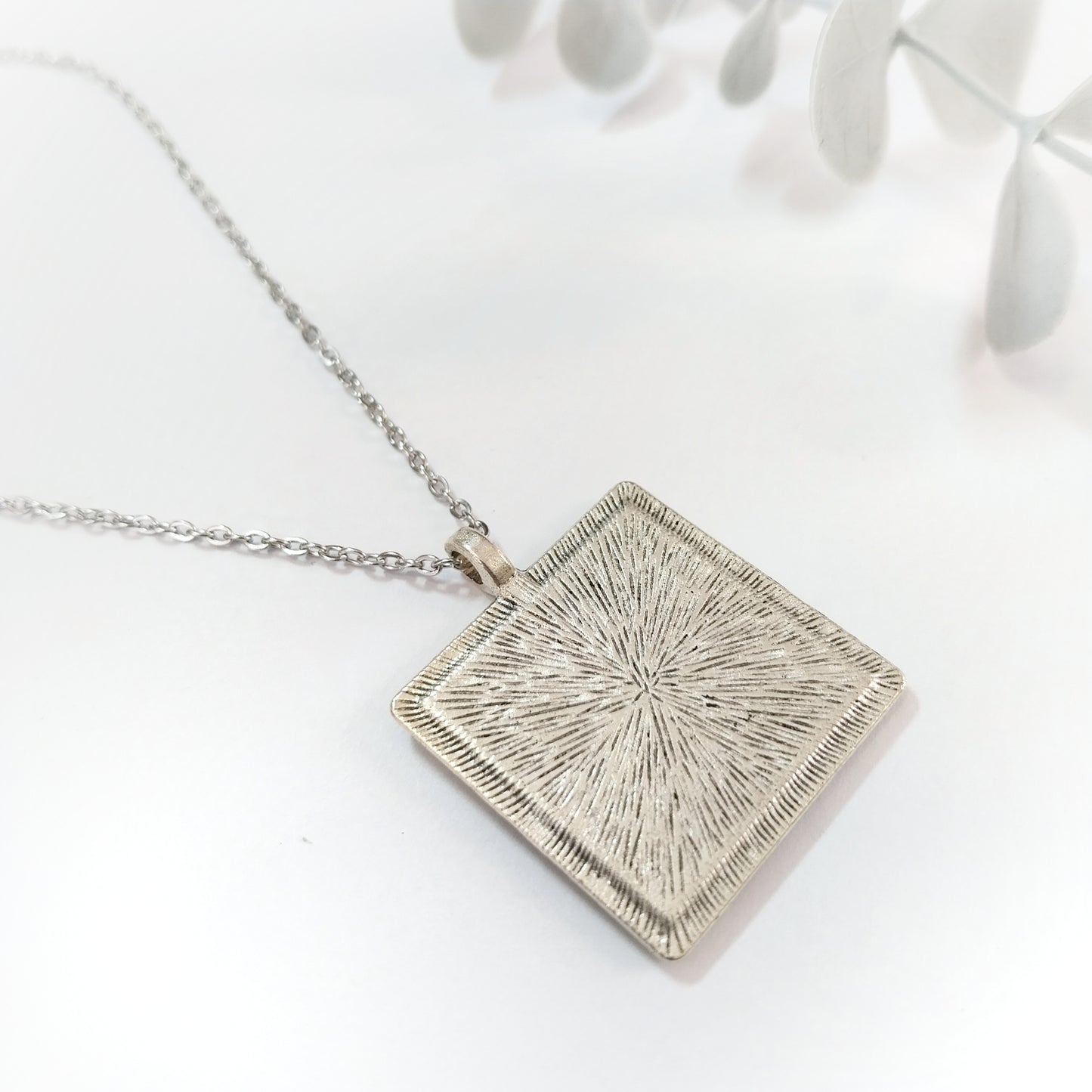 Large Square Pendant Necklace