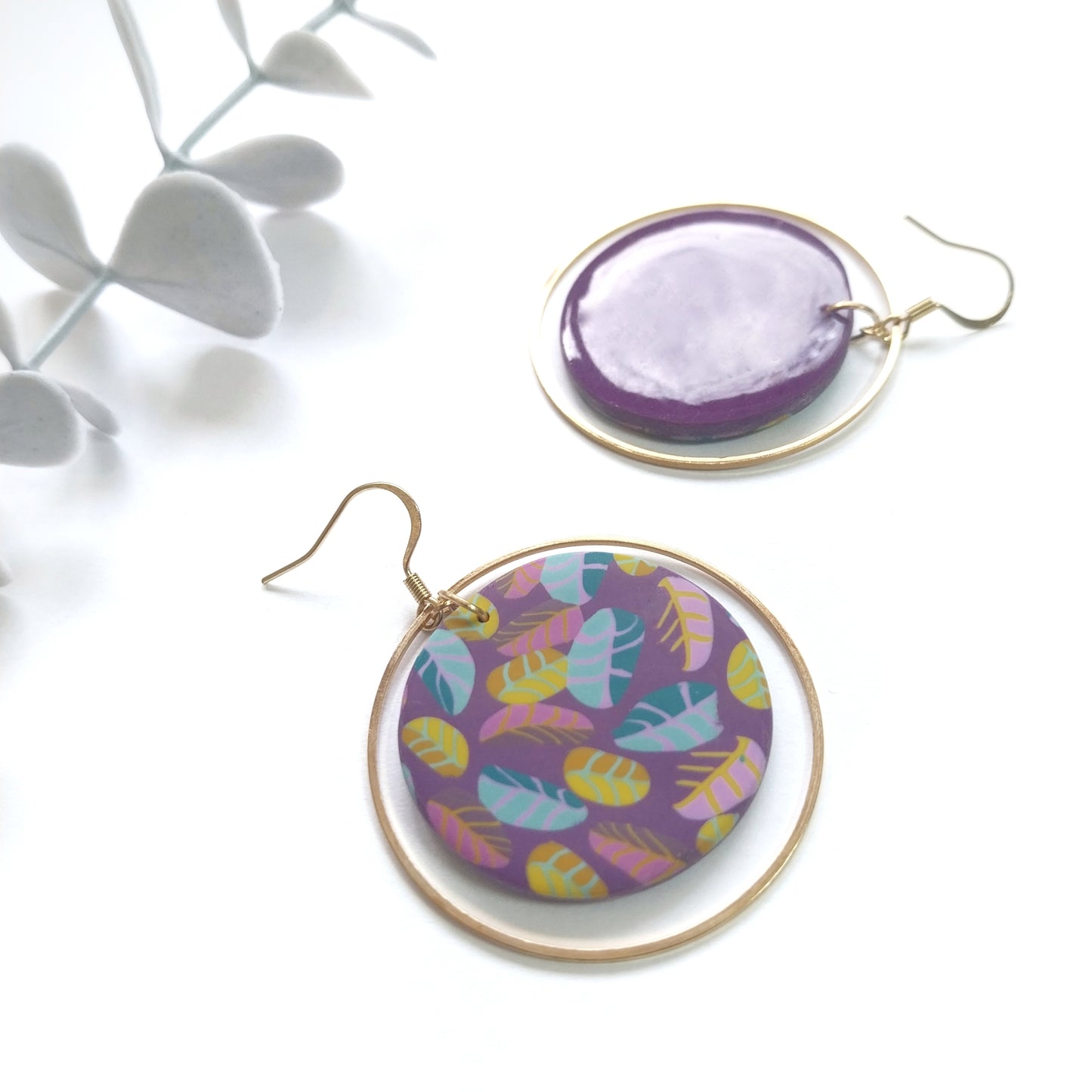 Luna Statement Earrings - Purple