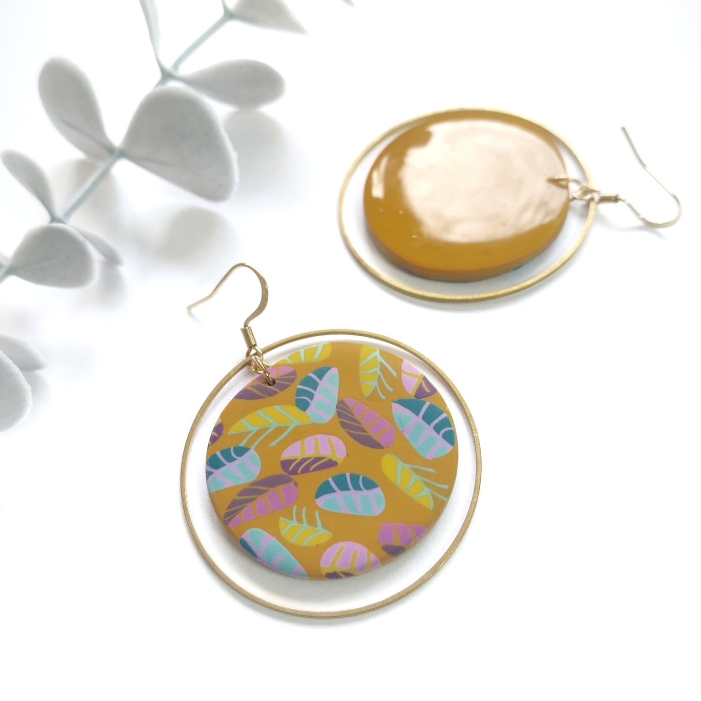 Luna Statement Earrings - Mustard