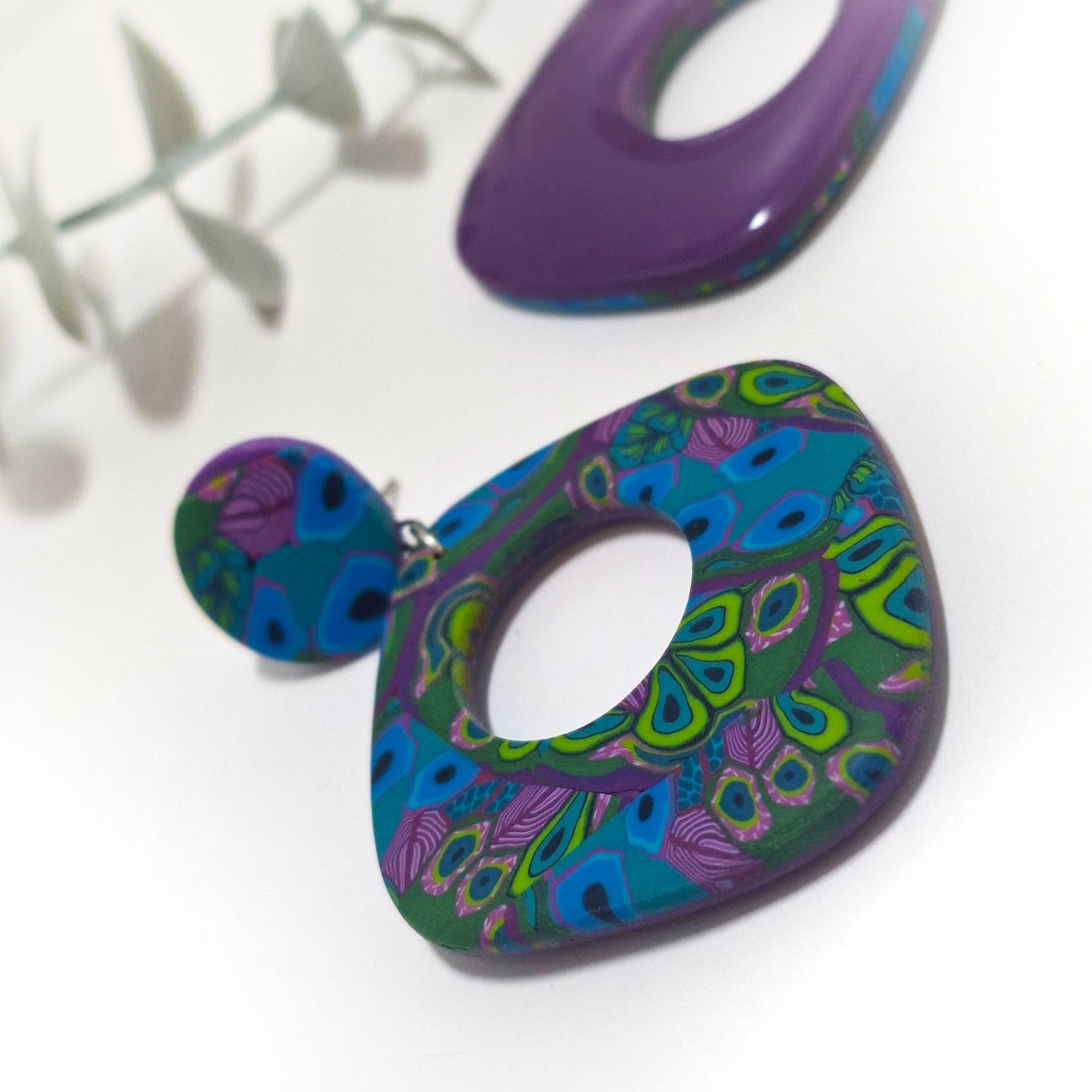 Ana Statement Earrings - Peacock