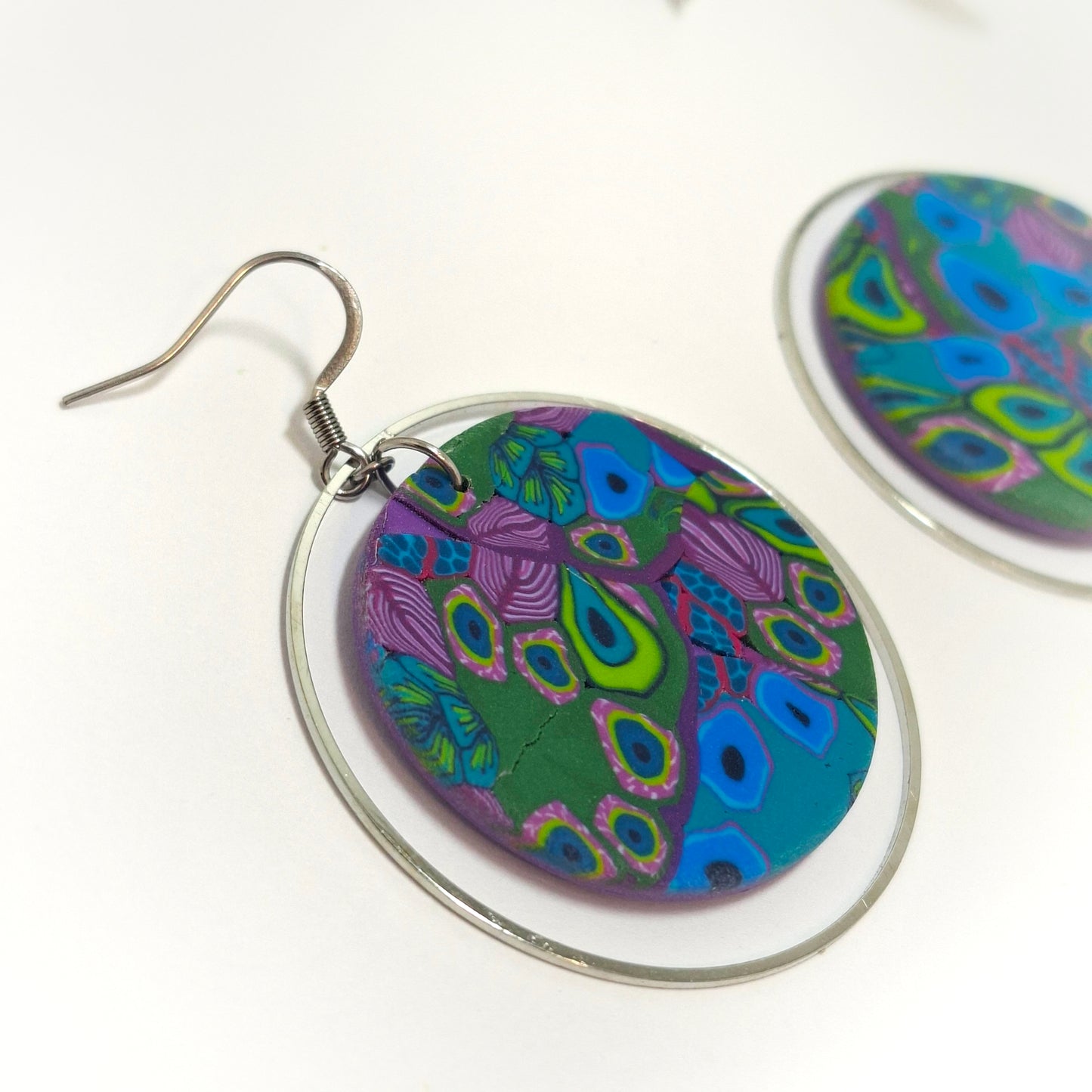 Luna Statement Earrings - Peacock