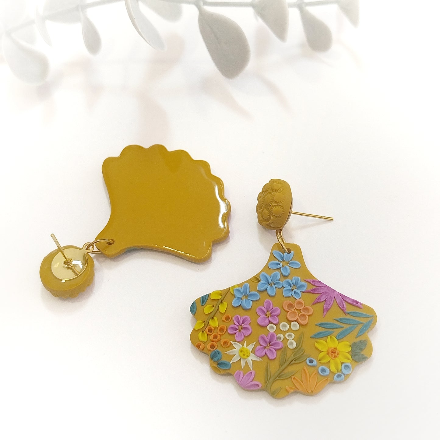 Sophia Statement Earrings - Mustard