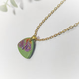 Green Winter Bloom Mini Marga Clay Charm Necklace