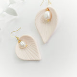 Bridal Blush Statement Earrings - Cala lilies