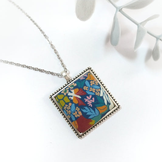 Large Square Pendant Necklace
