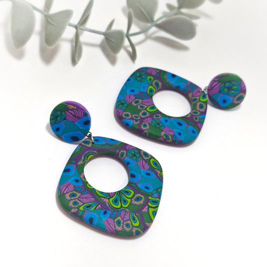 Ana Statement Earrings - Peacock