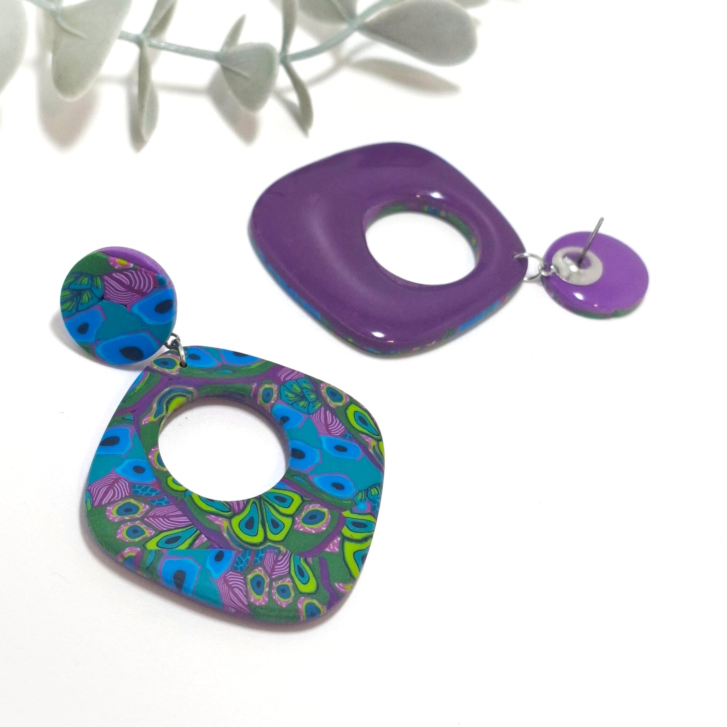 Ana Statement Earrings - Peacock