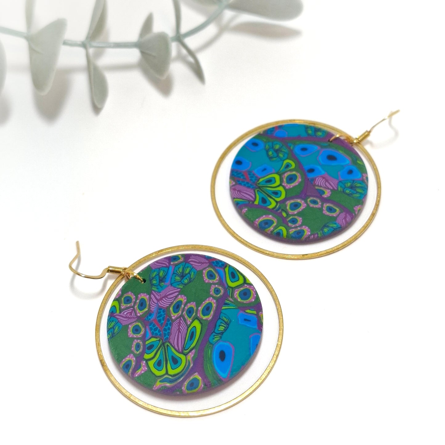 Luna Statement Earrings - Peacock