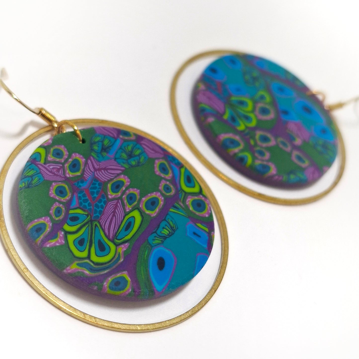 Luna Statement Earrings - Peacock