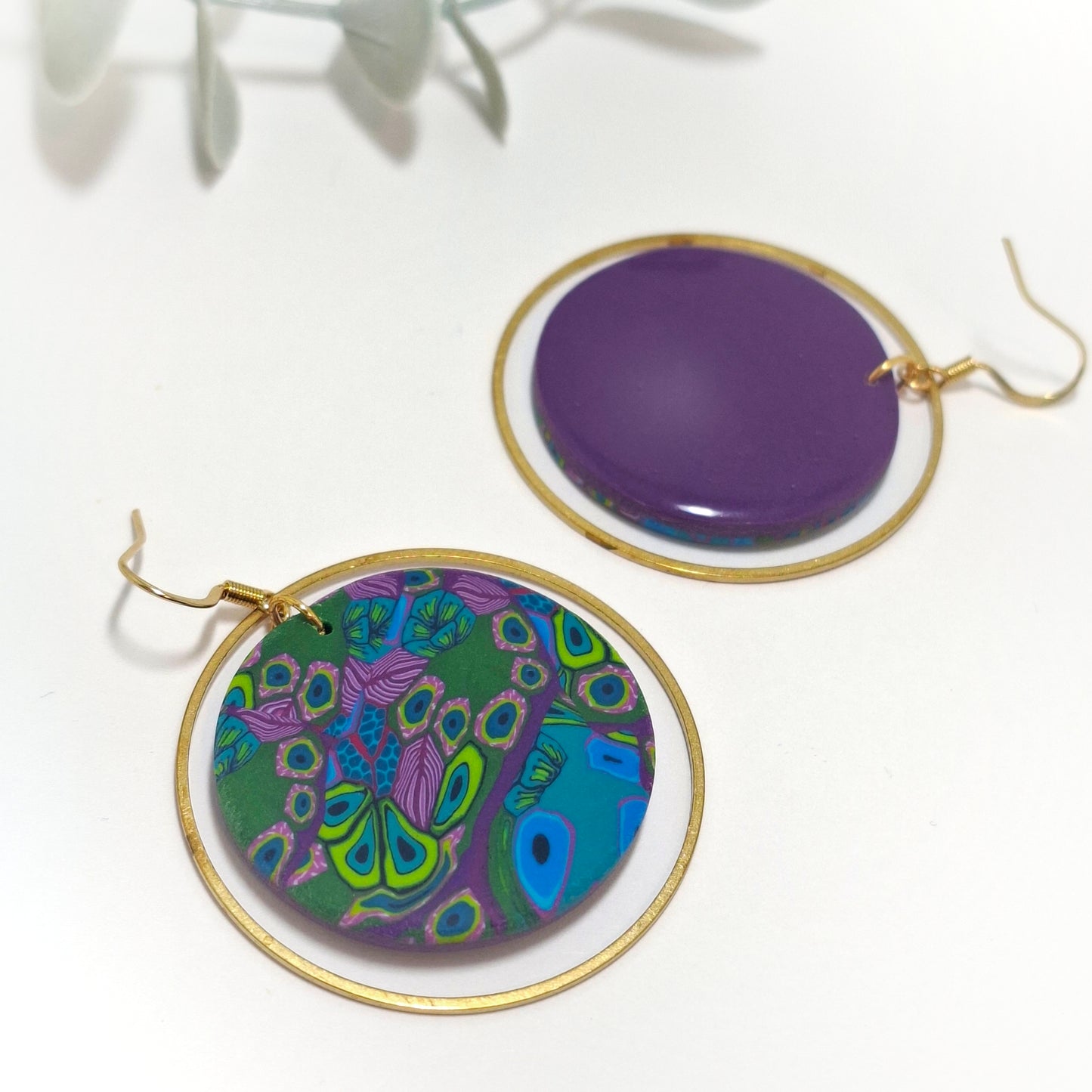 Luna Statement Earrings - Peacock
