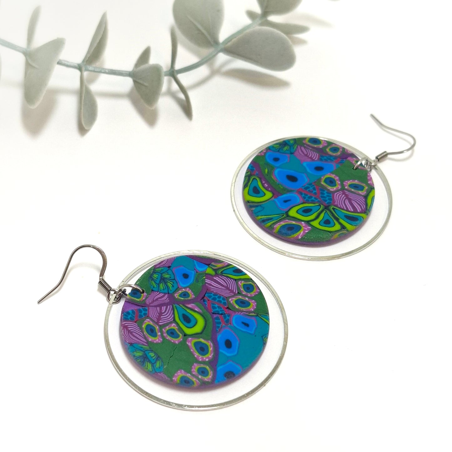 Luna Statement Earrings - Peacock