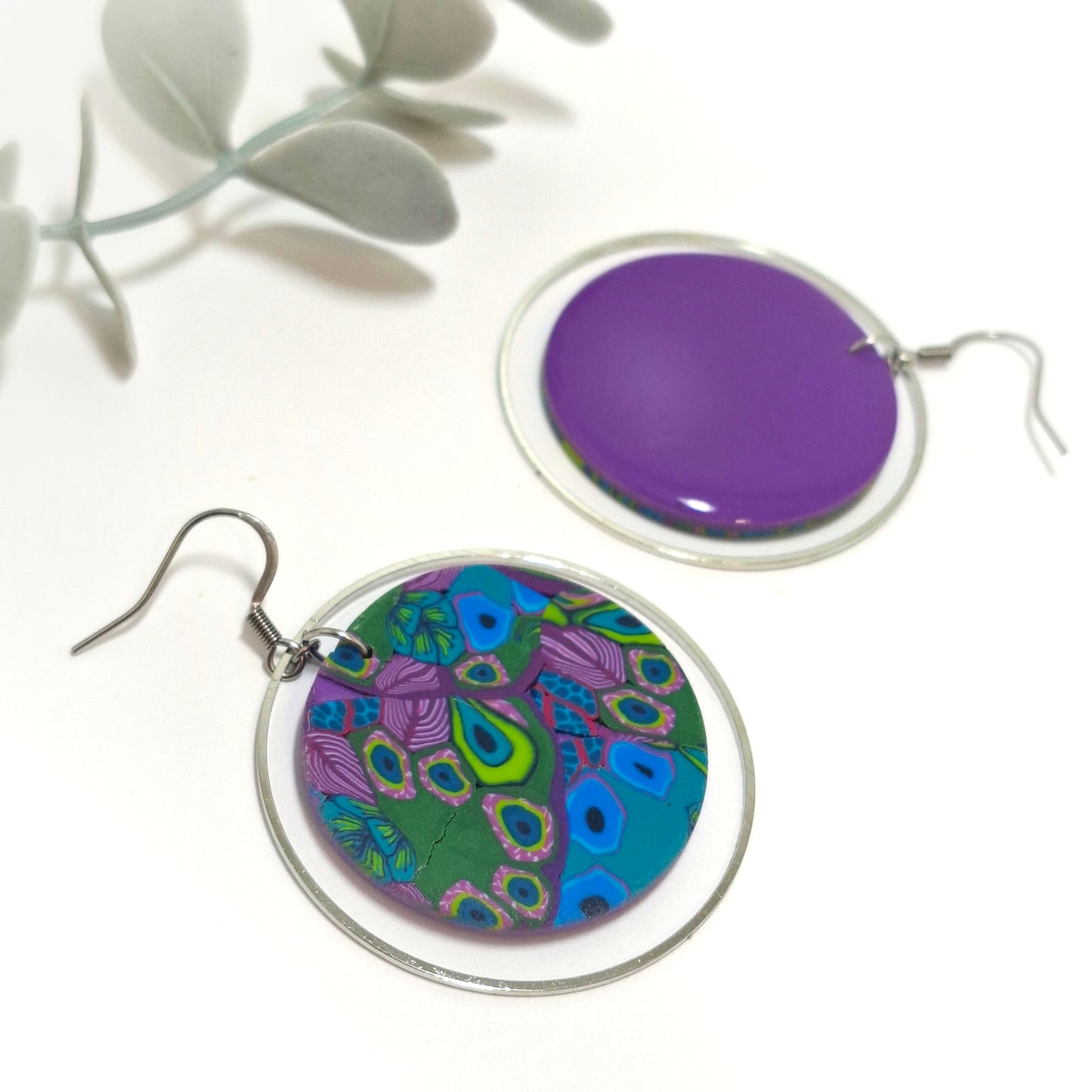 Luna Statement Earrings - Peacock