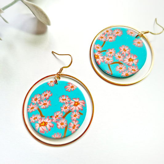 Luna Statement Earrings - Cherry Blossom