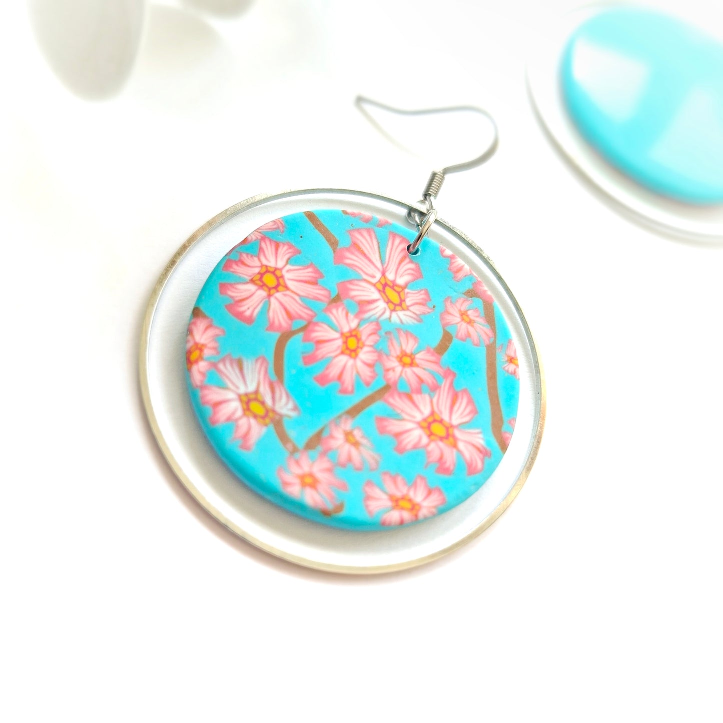 Luna Statement Earrings - Cherry Blossom