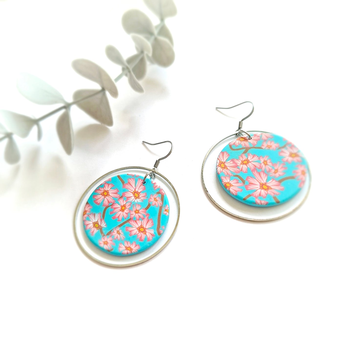 Luna Statement Earrings - Cherry Blossom