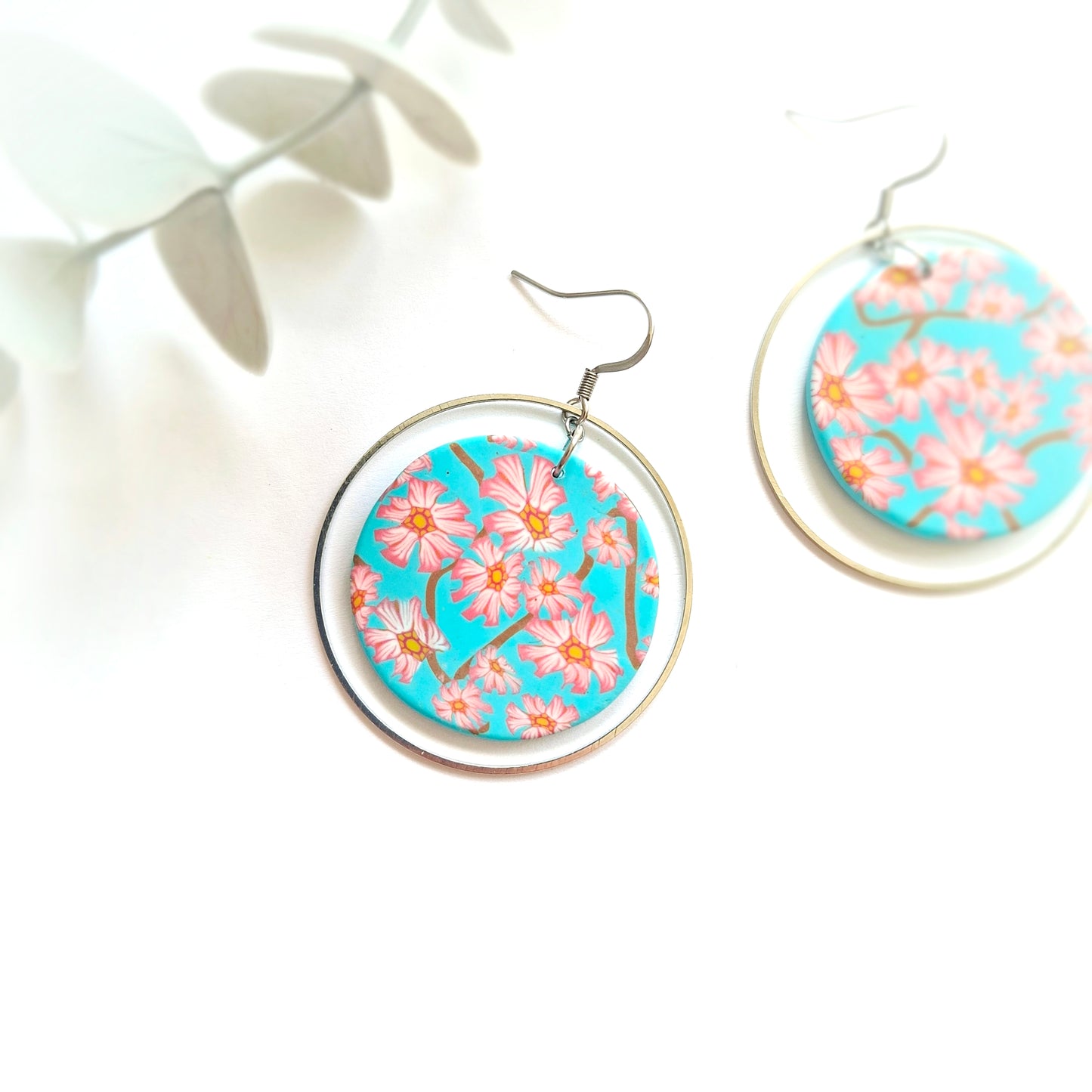 Luna Statement Earrings - Cherry Blossom