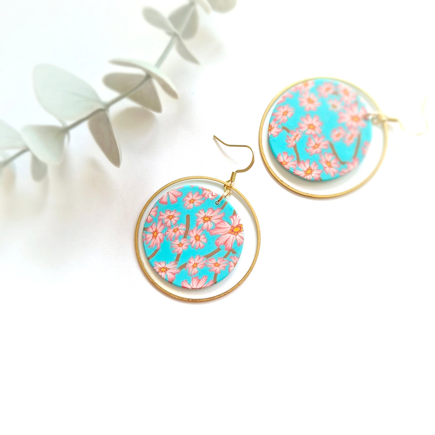 Luna Statement Earrings - Cherry Blossom