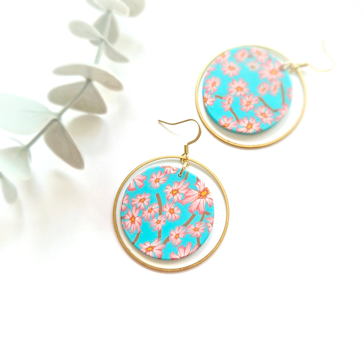 Luna Statement Earrings - Cherry Blossom