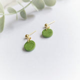 Dainty Green drop earrings