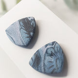 Small Marga Studs - Blue Patterned