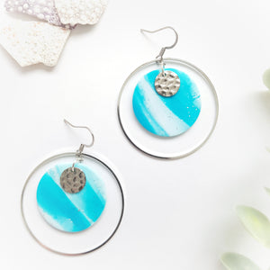 Turquoise Luna's - silver finish